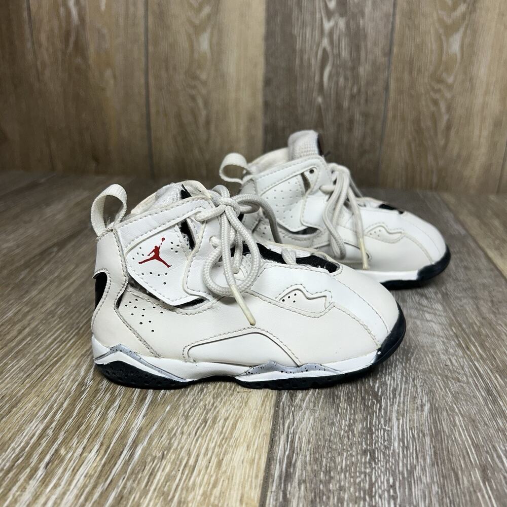 Nike Air Jordan True Flight White Black Red Toddler US Size 7C 343797-121 Shoes